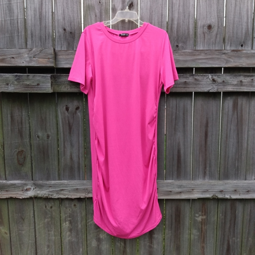 Shein Curve Hot Pink Body Con Dress 2X